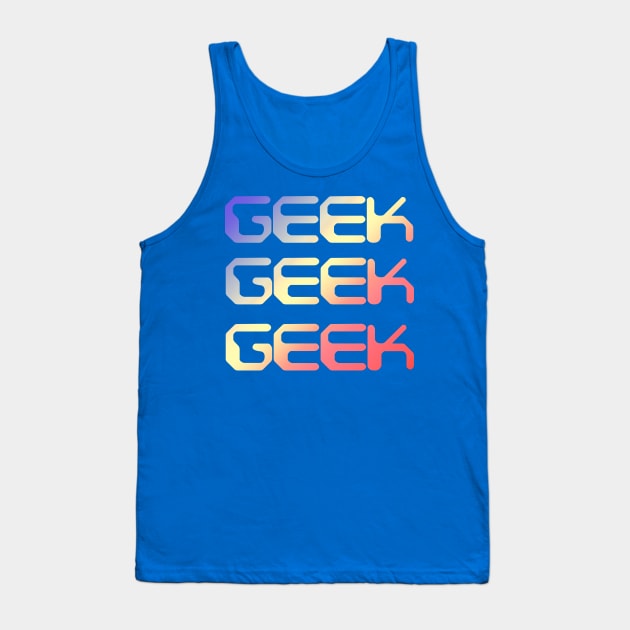 Retro Colorful Geek Tank Top by Scar